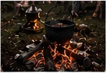 Lagerfeuer und Kessel
